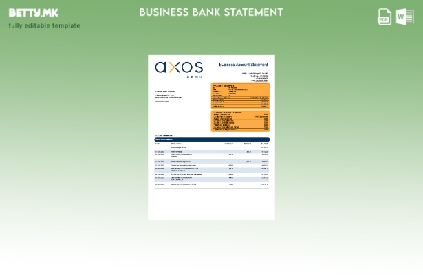 модерен стил извод на цврста сметка на Axos Bank Шаблон Word и PDF